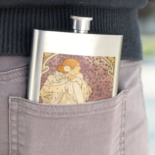 Mucha Art Nouveau Woman Beauty Flask (In Situ)