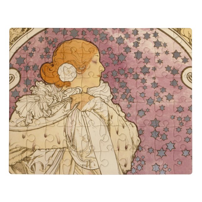Mucha Art Nouveau Woman Beauty Jigsaw Puzzle (Puzzle Horizontal)