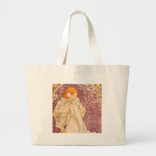 Mucha Art Nouveau Woman Beauty Large Tote Bag