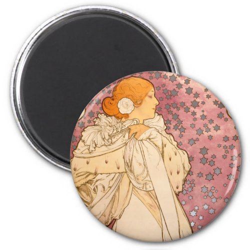 Mucha Art Nouveau Woman Beauty Magnet