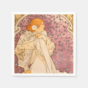 Mucha Art Nouveau Woman Beauty Napkins