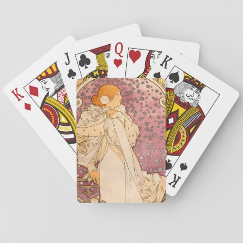 Mucha Art Nouveau Woman Beauty Playing Cards