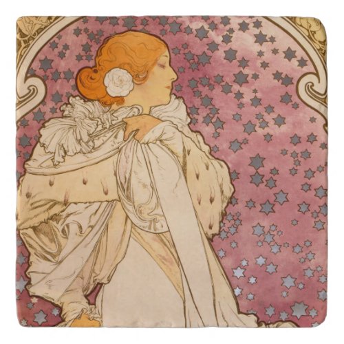 Mucha Art Nouveau Woman Beauty Trivet