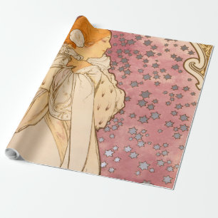 Mucha Art Nouveau Woman Beauty Wrapping Paper