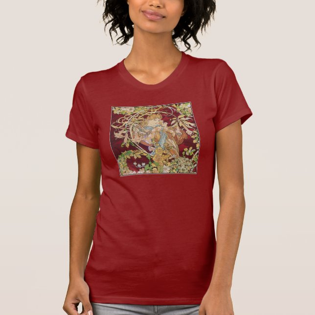 Mucha Art Nouveau: Woman With Daisy T-Shirt (Front)