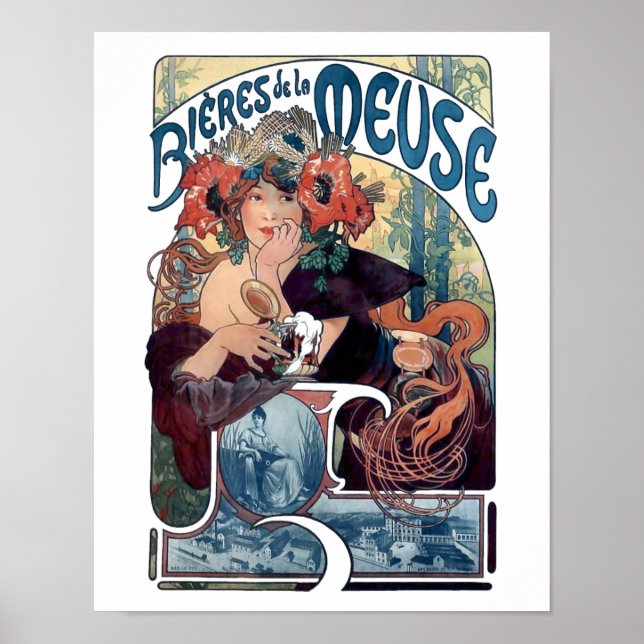 Mucha beer bier poster (Front)