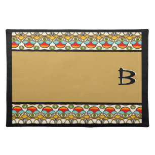 Mucha Cliff Japanese Art Deco Monogrammed Placemat