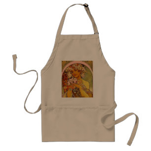 mucha flowers adult apron
