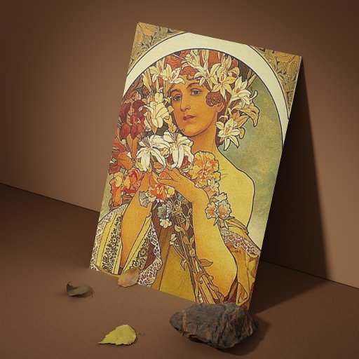 Customizable Mucha flowers business card templates