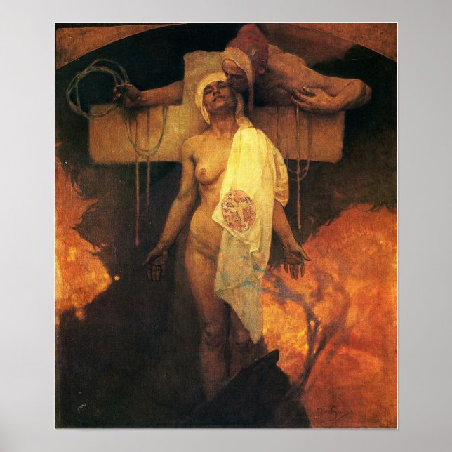 Mucha - France Embraces Bohemia 1918 Poster (Front)
