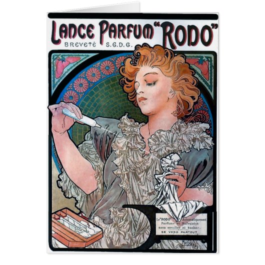 Mucha Lance Parfum Rodo perfume advertisement Cards (Front)