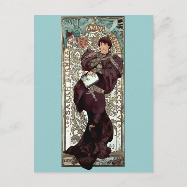 Mucha Lorenzaccio theater renaisance man Postcard (Front)