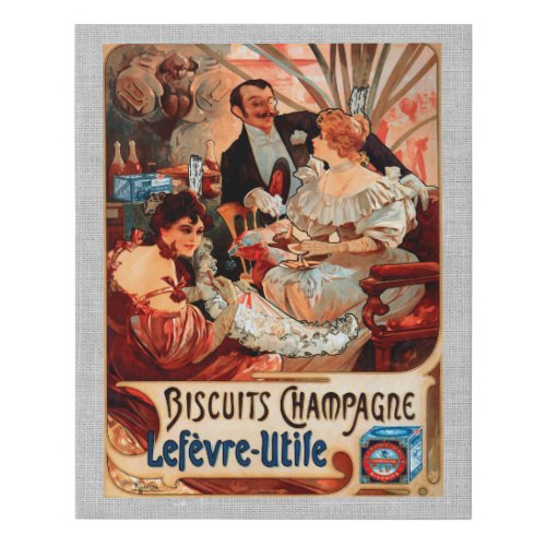 Mucha LU Champagne Biscuits Ad Faux Canvas Print