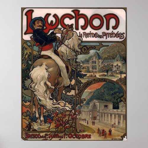 Mucha _ Luchon 1895 Poster