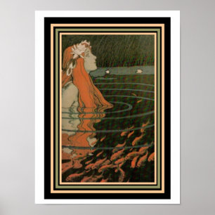 Mucha "Mermaid with Gold Fish" Art Nouveau Poster