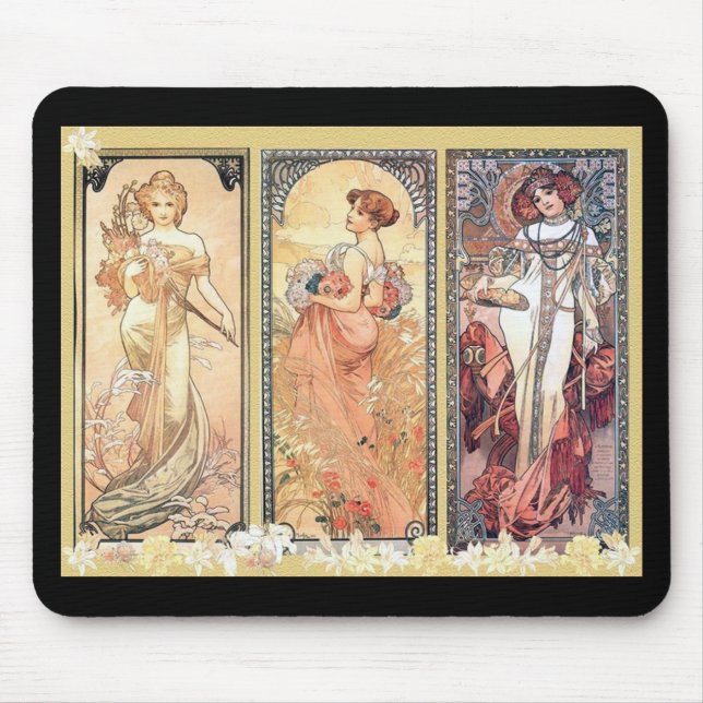 Mucha ~ Panel of Three Mouse Pad (Front)