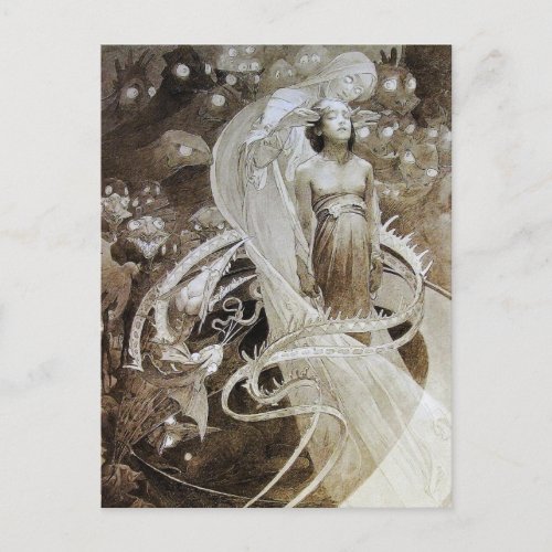 Mucha Postcard Illustration from Le Pater Postcard