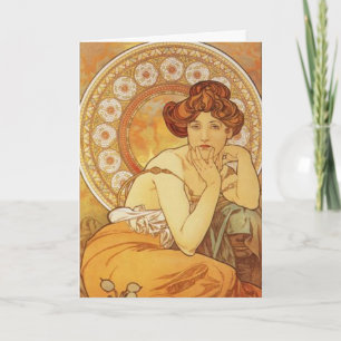 Mucha ~ "Precious Stone - Topaz" November Birthday Card