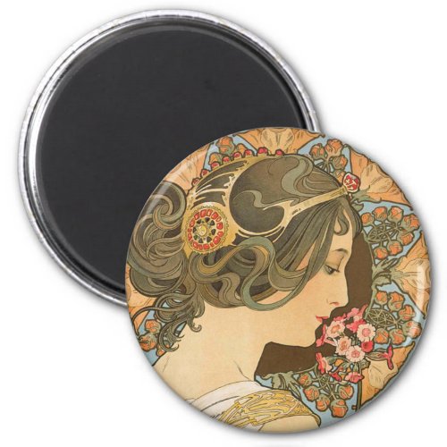 Mucha Primrose CC0639 Fridge art collection Magnet