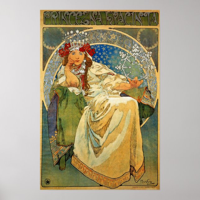 Mucha - Princess Hyacinth 1911 Poster (Front)