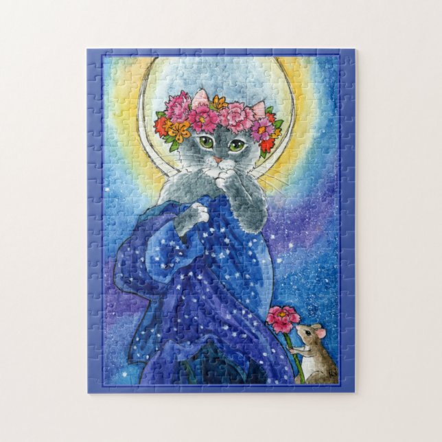 Mucha Spring Cat spoof jigsaw puzzle (Vertical)