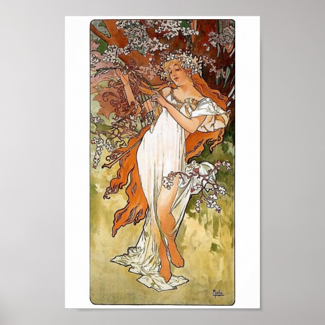 Mucha Spring woman Poster (Front)