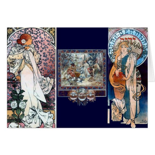 Mucha theatre art deco performing cards (Front Horizontal)