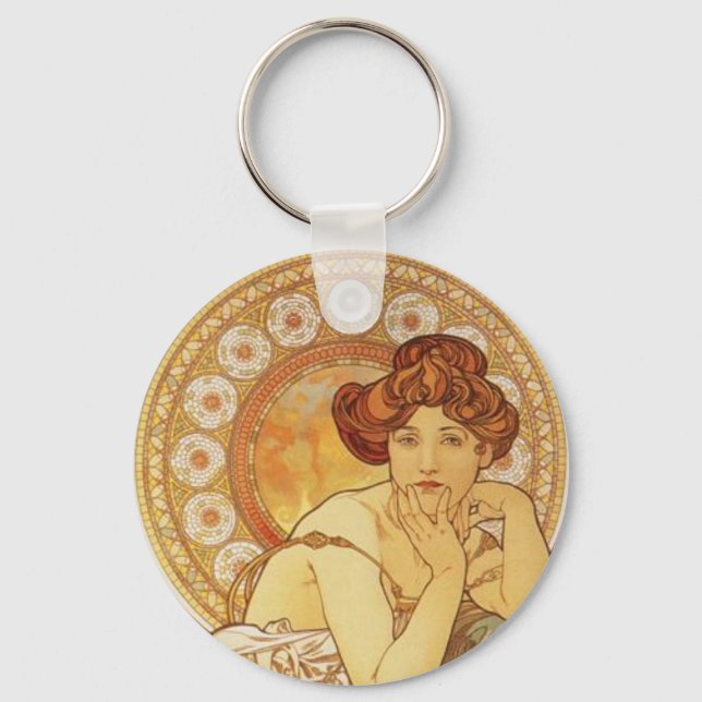 Mucha Topaz Keyring (Front)