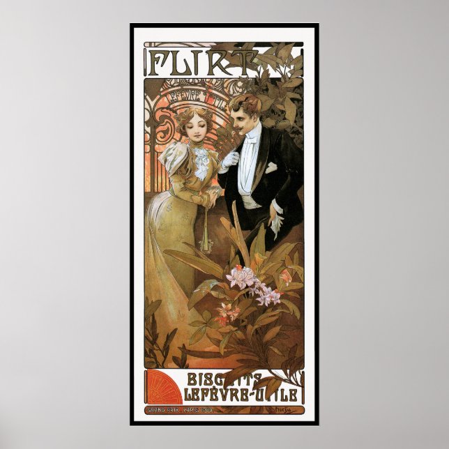 Mucha - Vintage French Poster Art - Flirt (Front)
