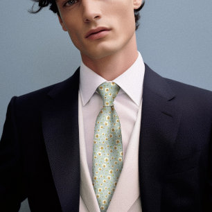 Mucha Water Lily Silk Art Nouveau Floral Men's Neck Tie