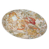Mucha Woman with a Daisy Art Nouveau Plates (Right Side)