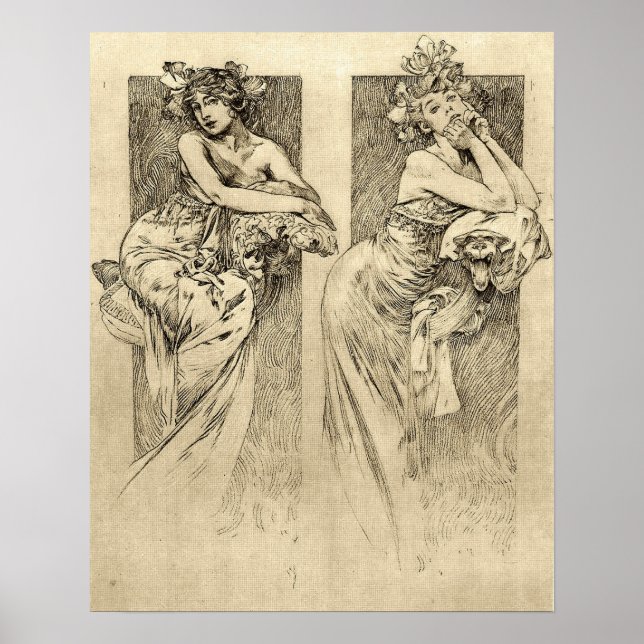 Mucha - Women Illustrations 1901 Poster (Front)