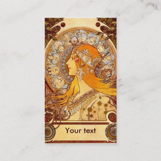 Customizable Mucha Zodiac Business Card