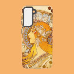 Mucha Zodiac  Samsung Galaxy S21 Case<br><div class="desc">'Zodiac' was Mucha's first work under his contract with the printer Champenois and was originally designed as an in-house calendar for the company. In this composition, Mucha incorporated twelve zodiac signs in the halo-like disk behind the woman's head, one of Mucha's customary motifs. The majestic beauty of the woman is...</div>
