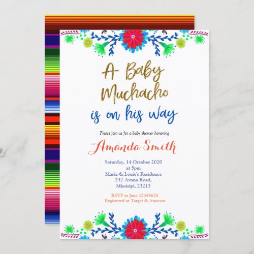 Muchacho MEXICAN Fiesta Baby Shower Invitation