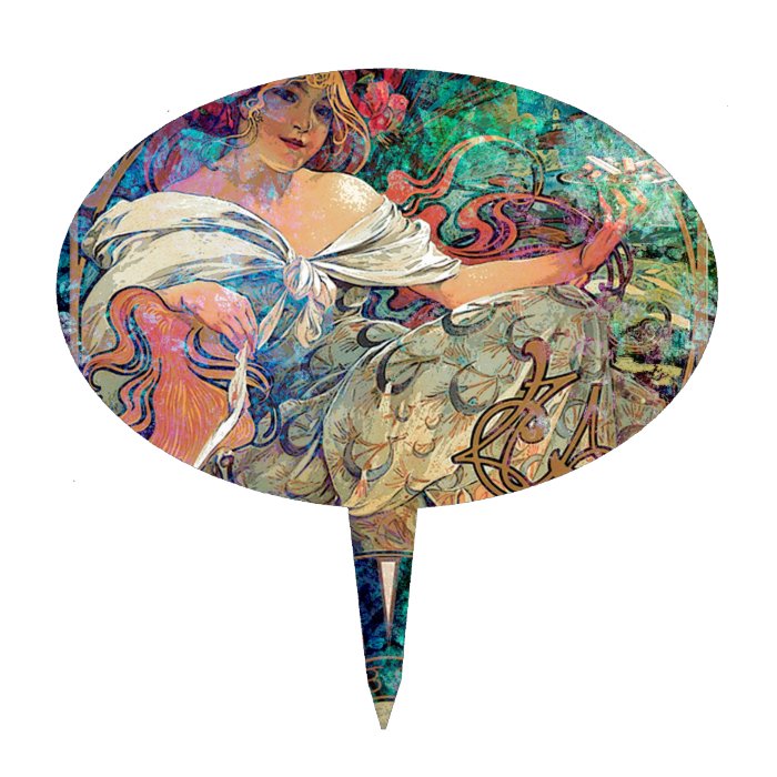 MUCHA'S GIRL Cake Pick