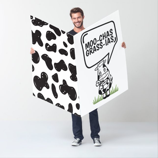 Muchas Gracias Cow Themed Many Thanks Funny Card (In Situ)