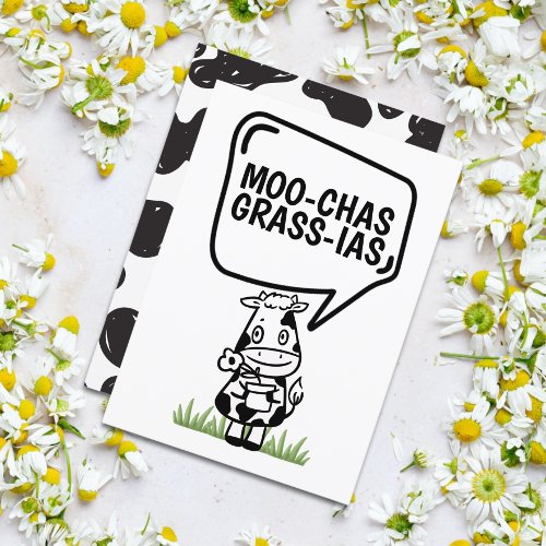 Muchas Gracias Cow Themed Many Thanks Funny Thank You Card