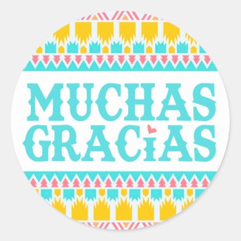 Muchas Gracias - Fiesta Thank You Sticker by party_depot at Zazzle
