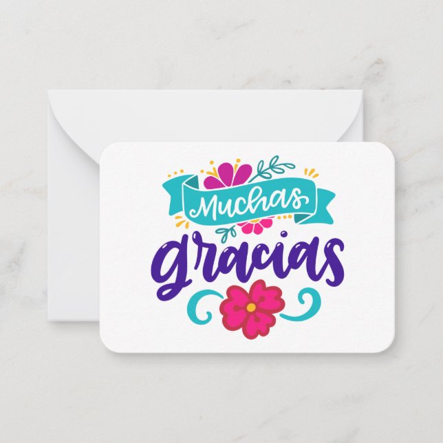 Muchas Gracias Gift Enclosures Note Card (Front)