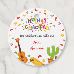 Muchas Gracias Mexican Birthday Thank You Tag | Zazzle