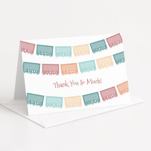 Muchas Gracias Papel Picado Mexican Baby Shower Th Letterpress Thank You Card