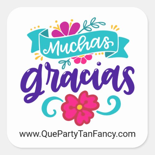 Muchas Gracias Personalized Spanish Square Sticker