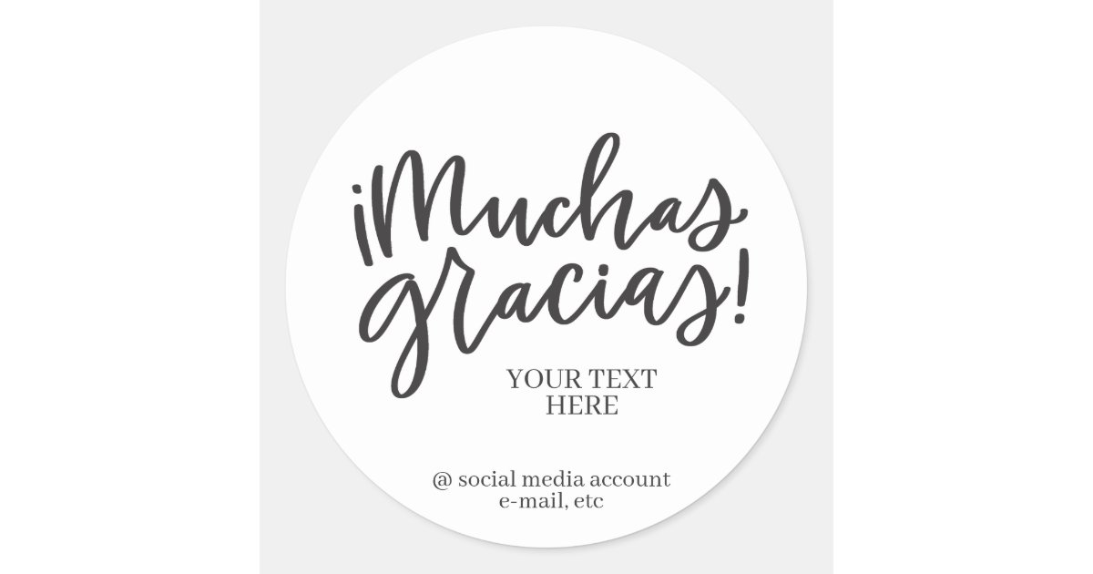 Muchas Gracias Sticker Zazzle