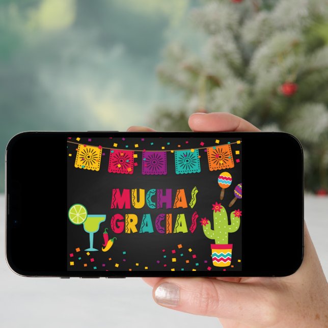 Muchas Gracias Thank you Card - Blk (Front Digital)