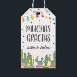 Muchas Gracias Wedding Fiesta Cactus Mexican Thank Gift Tags<br><div class="desc">♥ Give the perfect finish to your favors by attaching these elegant tags. All details are HAND-DRAWN so you can be sure this design is one-of-a-kind. Cactus are amazing for any Fiesta party. Perfect for a summer or spring wedding! Personalized with your names and wedding date.</div>
