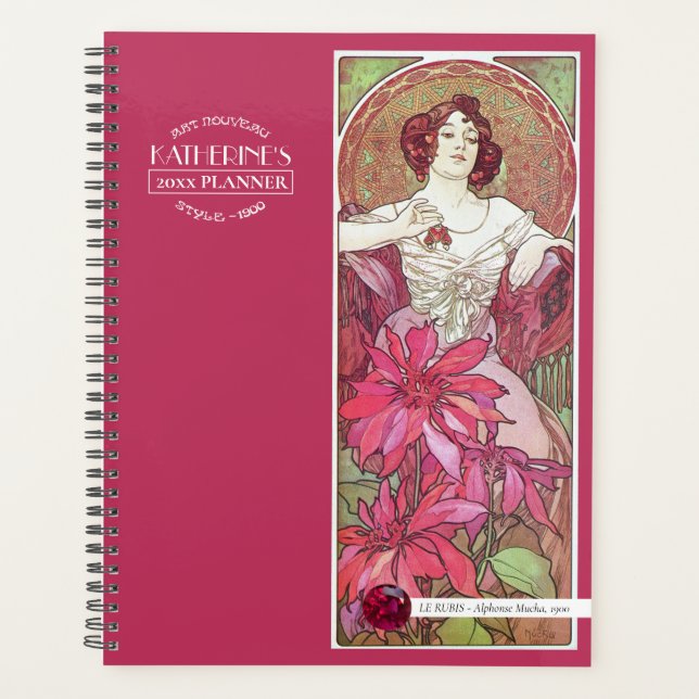 Mucha's Precioius Stones Ruby Planner (Front)