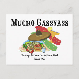 Mucho Gassyass Mexican Food Postcard