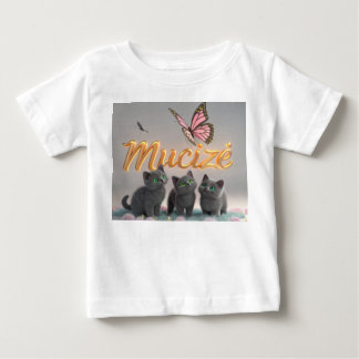 “MUCİZE” — Dreamy Elegance with Kittens & Butterfl Baby T-Shirt