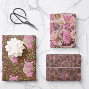 Mud Bath Piggy mud splats Wrapping Paper Sheets